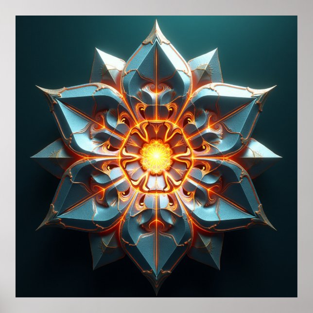 Affiche Chrono-Fractal Bloom: Ethereal Weave (Devant)