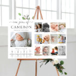 Affiche Chronologie de la première photo d'anniversaire pe<br><div class="desc">Célébrez les 12 premiers mois de votre petit avec ce premier anniversaire d'une année de signe photo. Customisez le panneau avec vos images mensuelles et les faits amusants du bébé. Pour ajouter du texte à la conception, il suffit de cliquer sur le bouton "Customiser" ci-dessus pour obtenir des fonctionnalités de...</div>