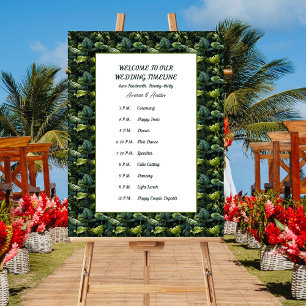Affiche Chronologie des Mariages Feuilles verts tropicaux