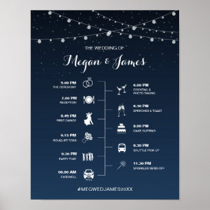 Affiche Chronologie du Mariage de nuit étoilé bleu de la M