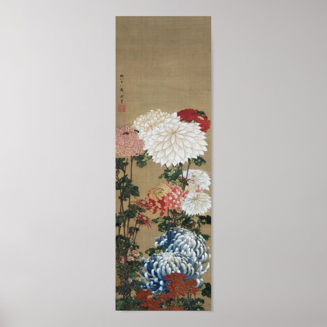 Affiche Chrysanthème, Hokusai (Devant)
