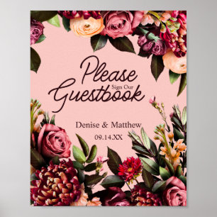 Affiche Chrysanthème romantique sur Gossamer Pink