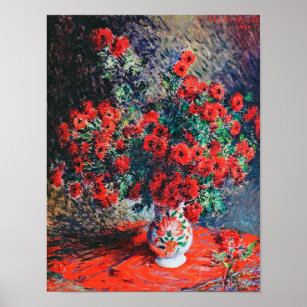 Affiche Chrysanthème rouge, Monet