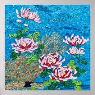 Affiche Chrysanthèmes japonais d'après Van Gogh
