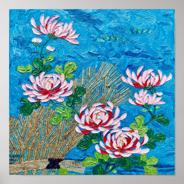 Affiche Chrysanthèmes japonais d'après Van Gogh (Devant)