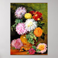 Chrysanthèmes japonais, peinture d'art