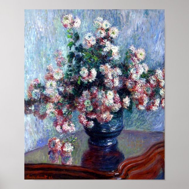 Affiche Chrysanthèmes par Claude Monet (Devant)