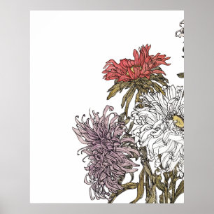 Affiche Chrysanthèmes par Julie de Graag (1877-1924).