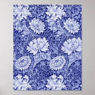 Affiche Chrysanthemum Blue, William Morris