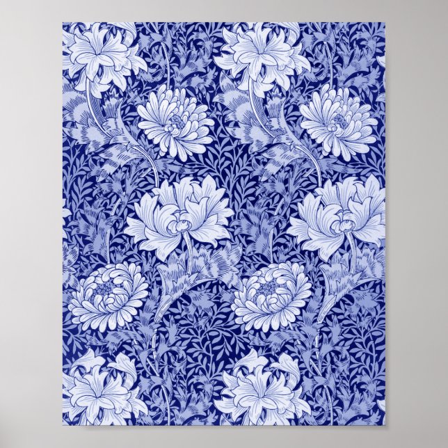 Affiche Chrysanthemum Blue, William Morris (Devant)