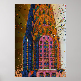 Affiche Chrysler Building Top Closeup #1