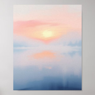 Affiche Chuchotements de l'aube : Sérénité rose pastel et