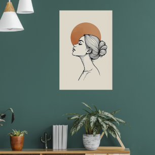 Affiche Chuchotements en ligne – Profil féminin minimalist