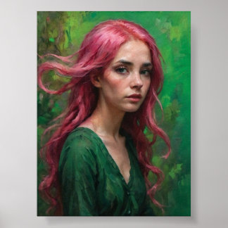 Affiche Chuchotements en rose et vert