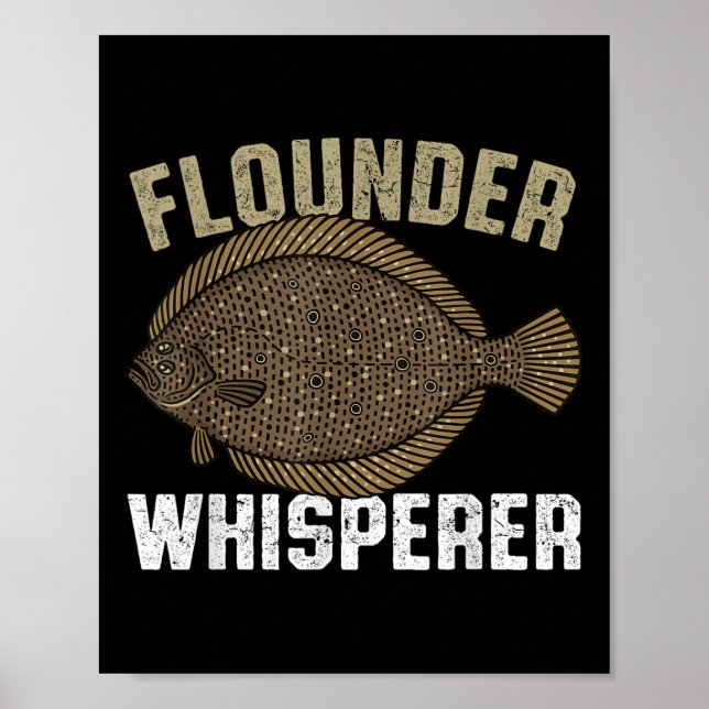 Affiche Chuchoteur de flet, Plie d'été Plie plate Poisson  (Devant)