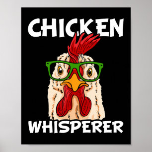 Affiche Chuchoteur de poulet Fermier de poulet Nerd Coq de