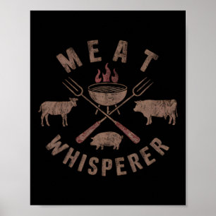 Affiche Chuchoteur de viande Fumeurs BBQ Cuisine Viande