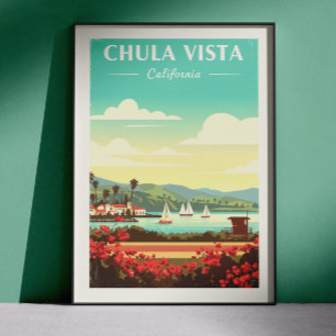 Affiche Chula Vista Californie vintage