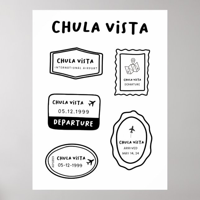 Affiche Chula Vista - Collection Timbre de voyage (Devant)