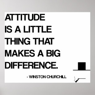 Affiche Churchill Motivational Quote - Attitude