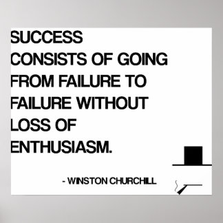 Affiche Churchill Motivational Quote - Success