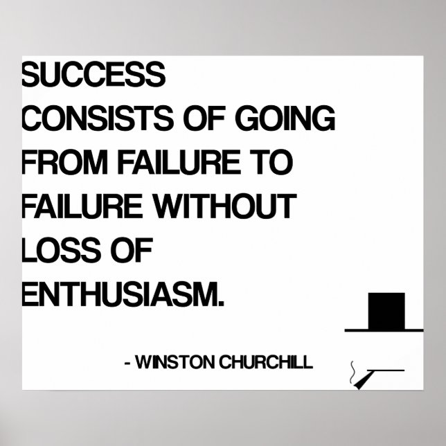 Affiche Churchill Motivational Quote - Success (Devant)