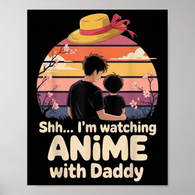 Affiche Chut, je regarde d'abord des animés avec papa pour (Devant)