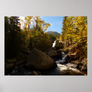 Affiche Chute Alberta en automne dans les montagnes Rocheu
