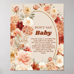 Affiche Chute branchée en cuivre blush ne dites pas signe
