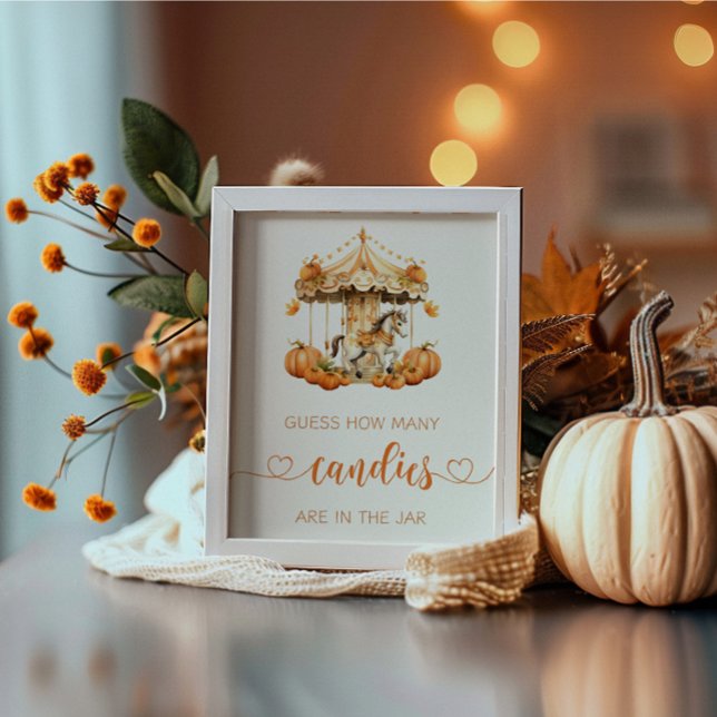 Affiche Chute Carousel bébé citrouille devinez combien de  (Créateur téléchargé)