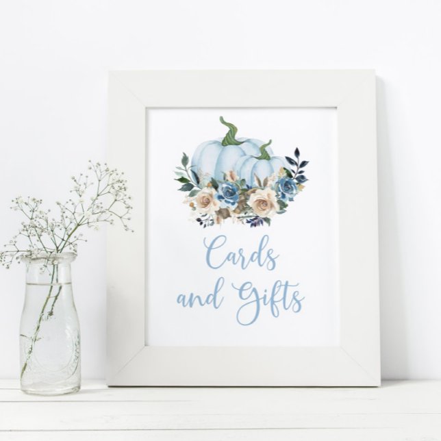 Affiche Chute Citrouille Bleu Garçon Cartes et Cadeaux de  (Créateur téléchargé)