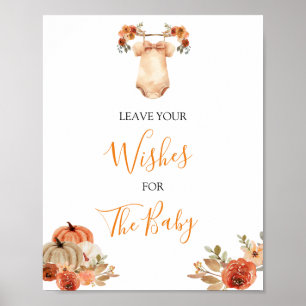 Affiche Chute Citrouille Floral Vêtements de bébé Laissez