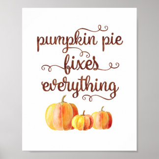 Affiche Chute Citrouille Pie Fixe Tout Typographie