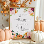 Affiche Chute combien de baisers maillot de douche de nage<br><div class="desc">Automne eucalyptus combien de baisers jeu de douche nuptiale. Éléments correspondants disponibles.</div>