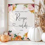 Affiche Chute de fleurs bordeaux laissez votre carte de re<br><div class="desc">Burgundy automne floral laissez votre carte de recettes ici Poster Matching produits disponibles.</div>