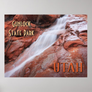 Affiche Chute d'eau de Gunlock State Park Utah