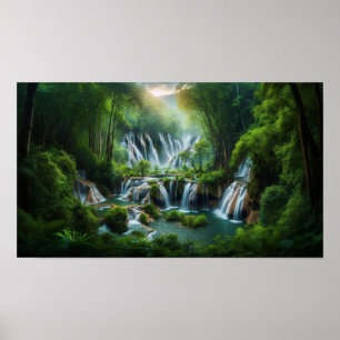 Affiche Chute d'eau envoûtante à plusieurs niveaux