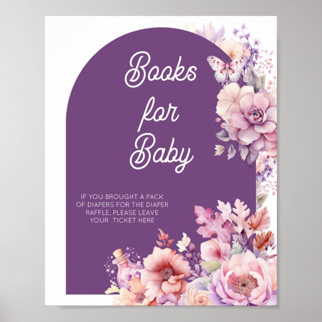 Affiche Chute en amour bébé fleuri en fleurs Livres pour b (Devant)