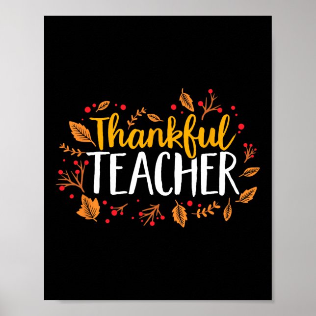 Affiche Chute Merci enseignant Thanksgiving (Devant)