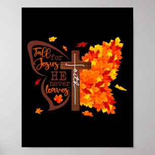 Affiche Chute Pour Jésus Il N'A Jamais Feuille Butterfly C