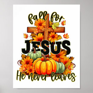 Affiche Chute Pour Jésus Il N'A Jamais Feuille Halloween A