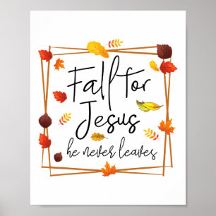 Affiche Chute Pour Jésus Il Ne Feuille Jamais Prières Chré