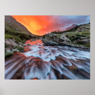 Affiche Chutes de courant continu   Parc national du Glaci