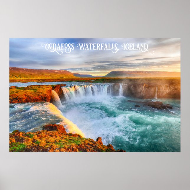Affiche Chutes de Godafoss, Islande (Devant)