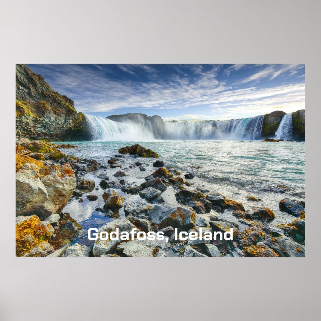 Affiche Chutes de Godafoss, Islande (Devant)
