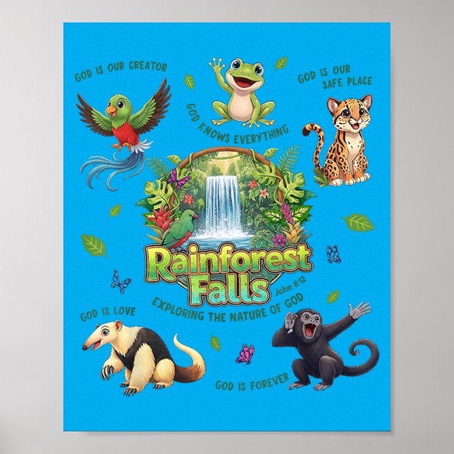 Affiche Chutes de la forêt tropicale Explorer la nature de (Devant)