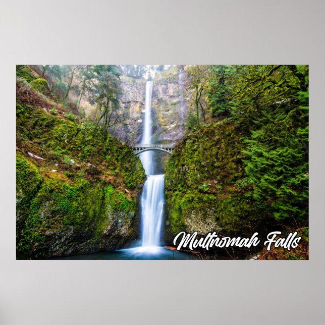 Affiche Chutes de Multnomah, Columbia River Gorge, Oregon (Devant)