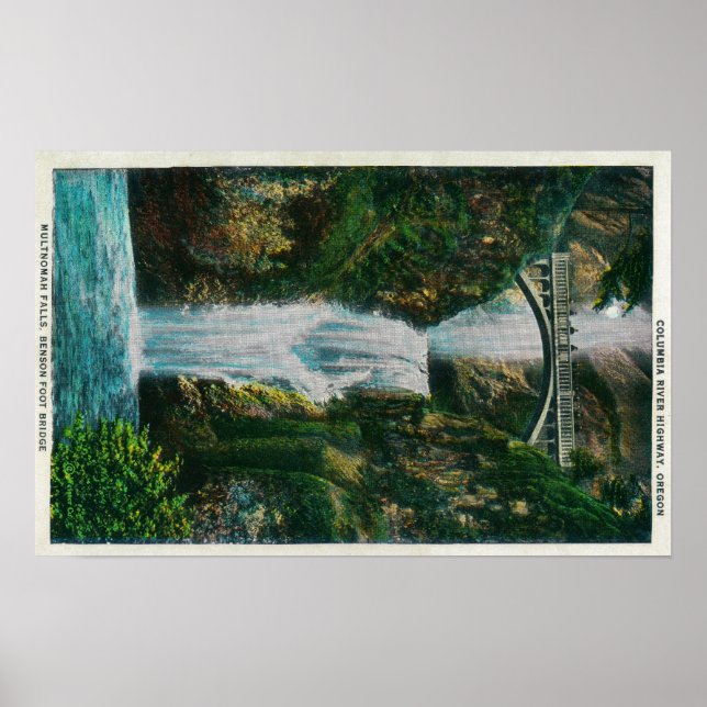 Affiche Chutes de Multnomah sur la rivière Columbia (Devant)