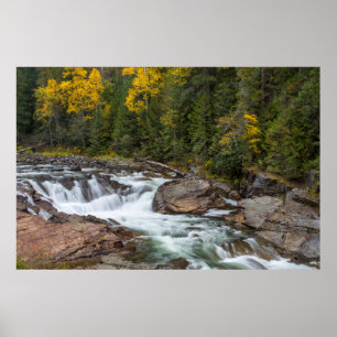 Affiche Chutes De Yaak À L'Automne Dans Le Kootenai Natio