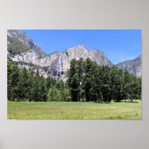 Affiche Chutes de Yosemite et prairies de la vallée de Yos